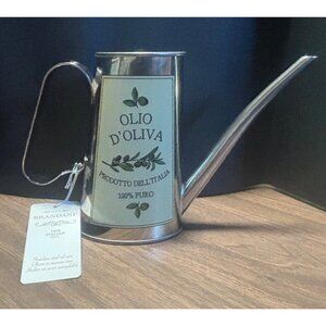 Brandani Olio D'Oliva Olive Oil Container Italian Stainless Steel Drip-Free Spou